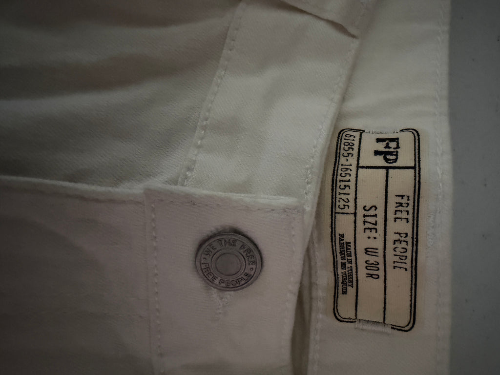 Free People Step Hem Pintuck Skinny Jeans in white