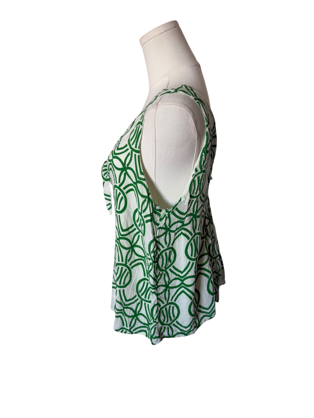 Geometric print tie-front tank top by Maeve by Anthropologie