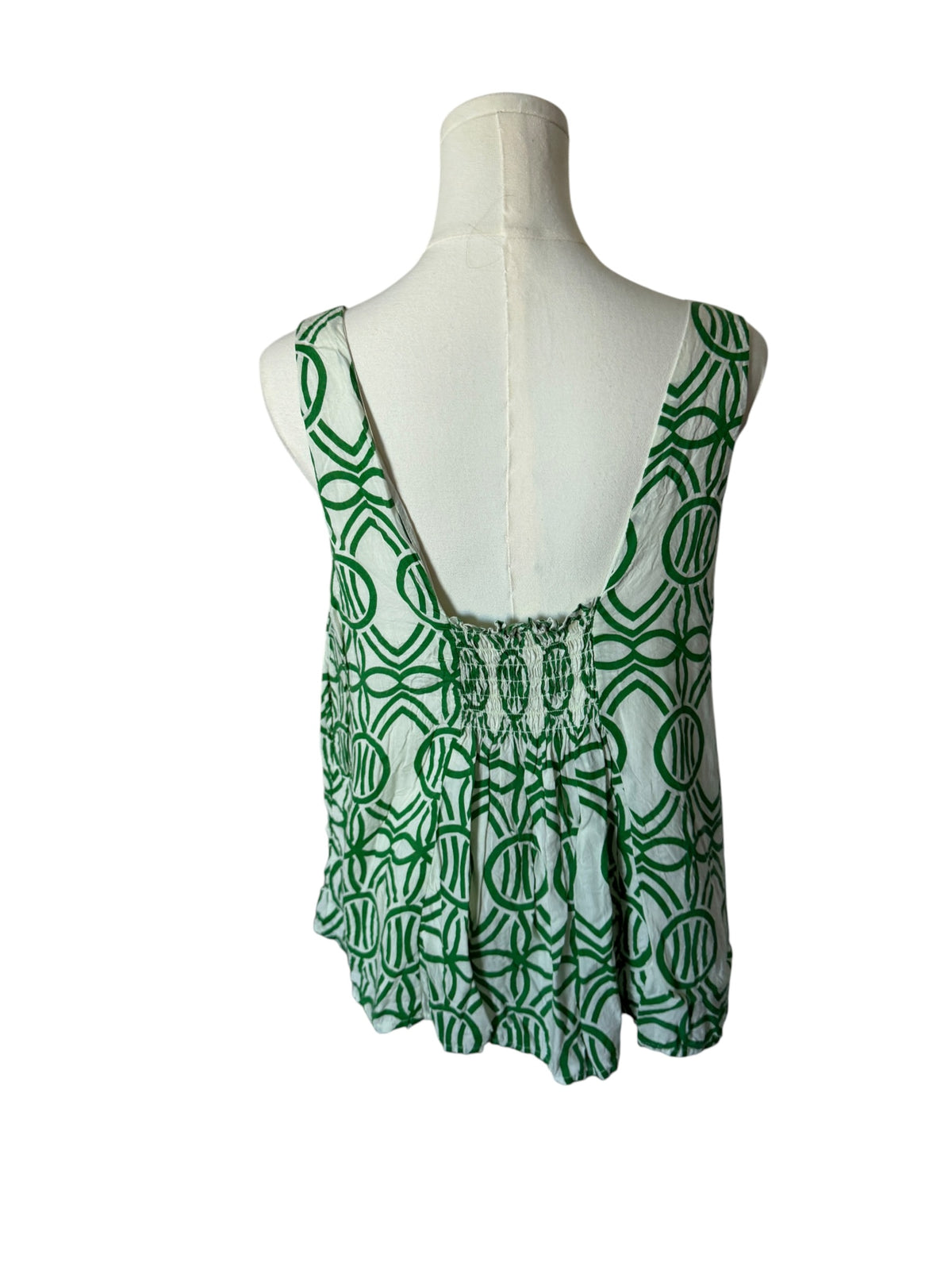 Geometric print tie-front tank top by Maeve by Anthropologie