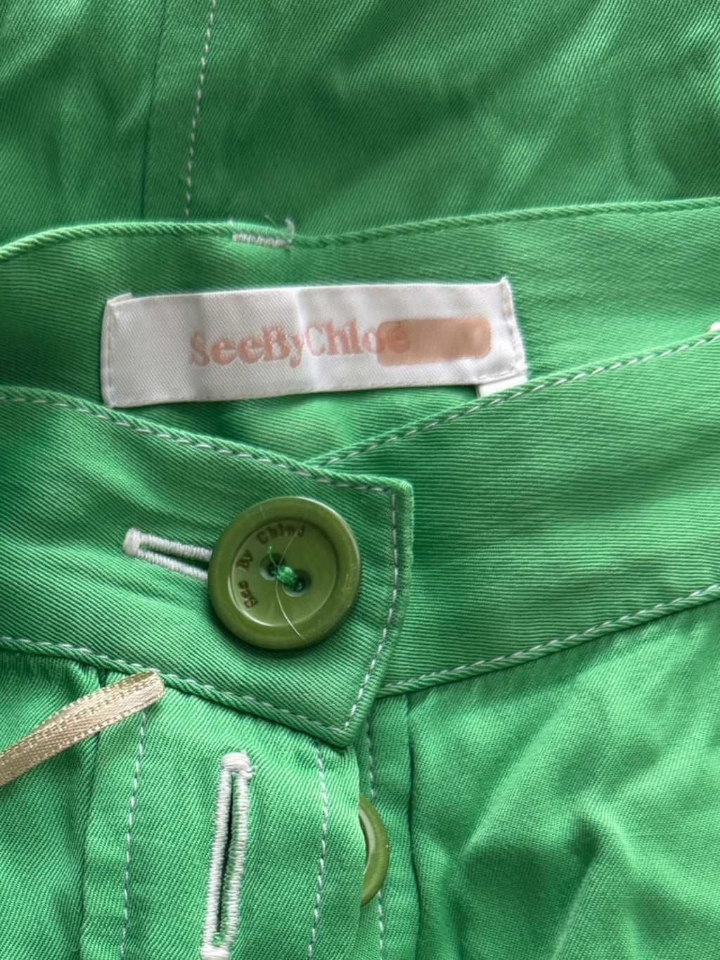 See By Chloé green button-front midi/long utility skirt