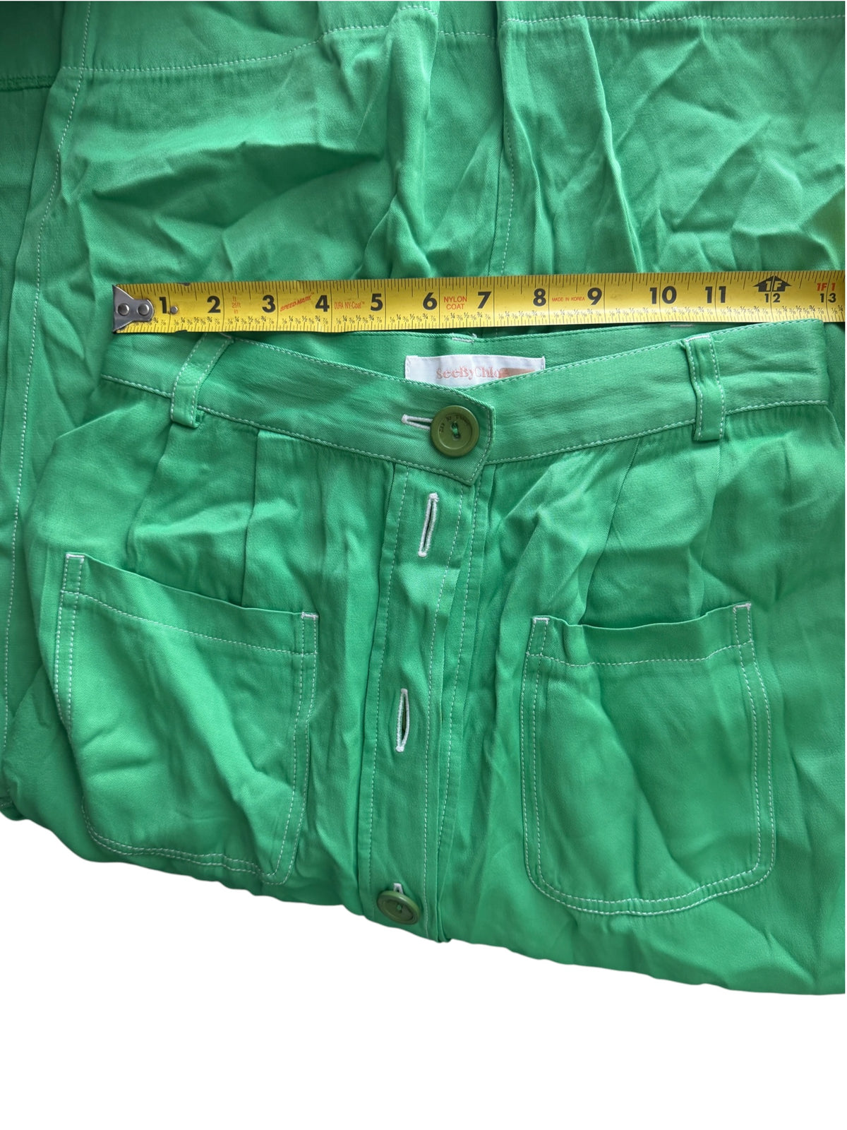 See By Chloé green button-front midi/long utility skirt