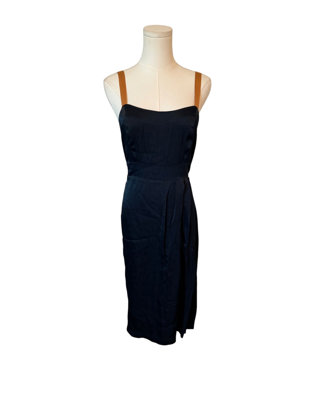 navy Sweetheart Side-Slit Slip Dress from Anthropologie