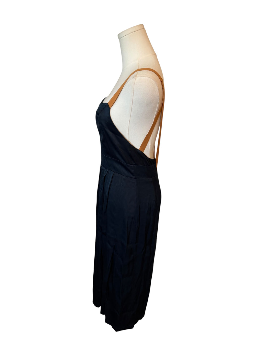 navy Sweetheart Side-Slit Slip Dress from Anthropologie