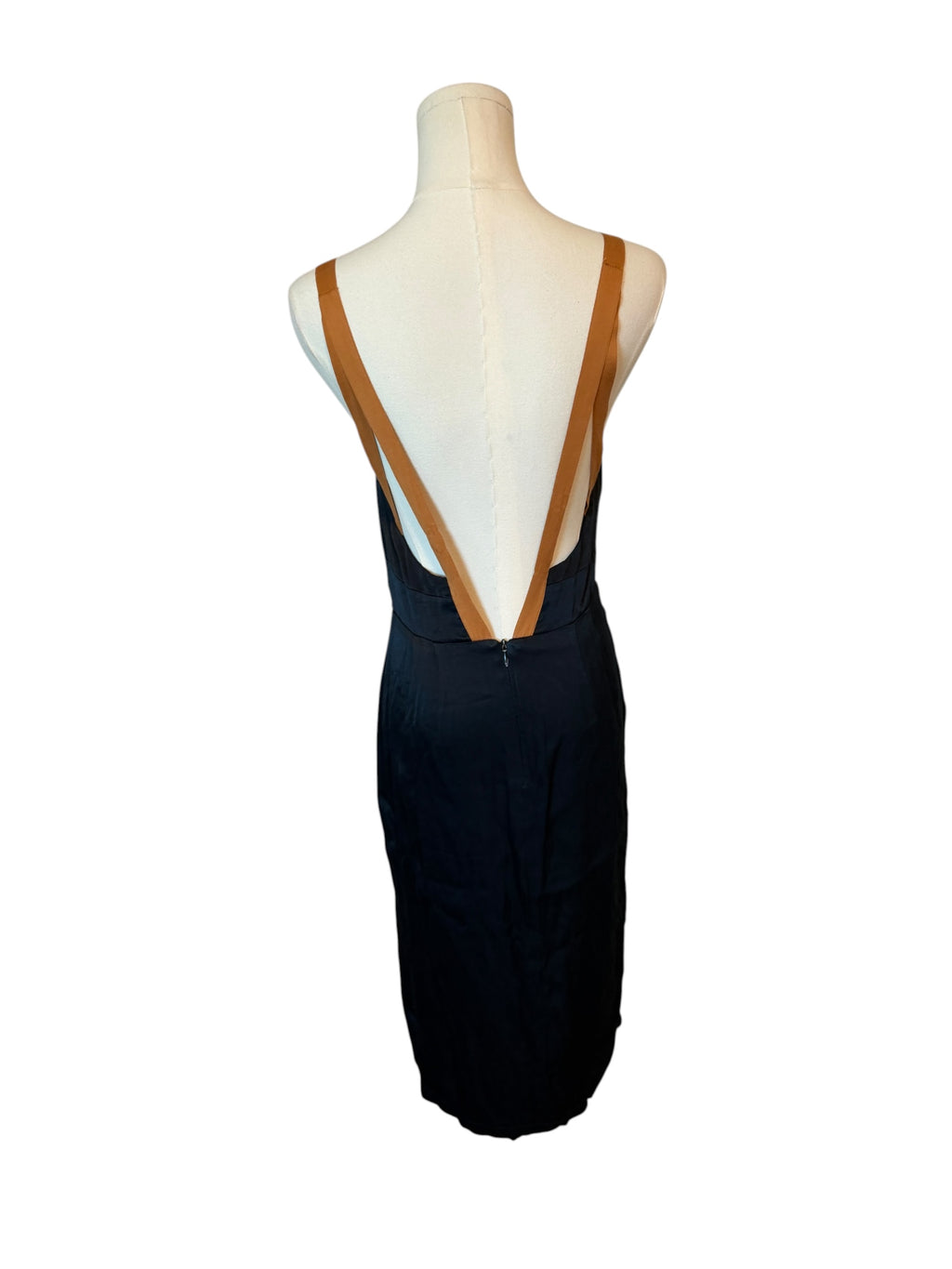 navy Sweetheart Side-Slit Slip Dress from Anthropologie