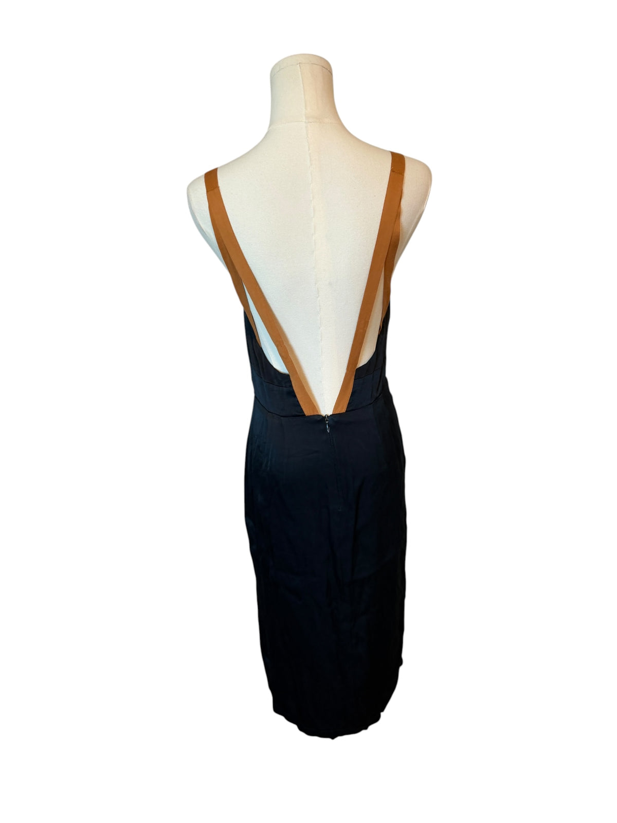 navy Sweetheart Side-Slit Slip Dress from Anthropologie