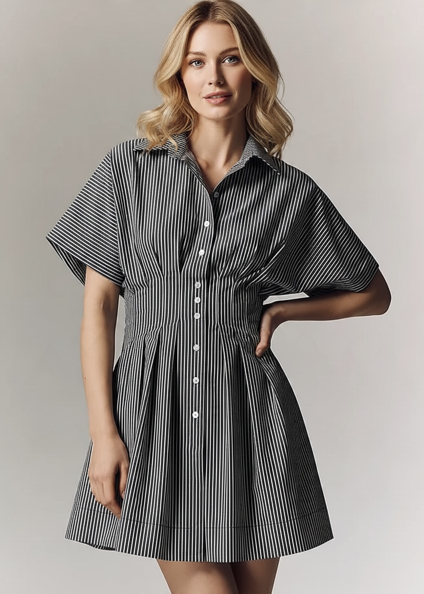 The Tobie Mini Shirt Dress by Exquise