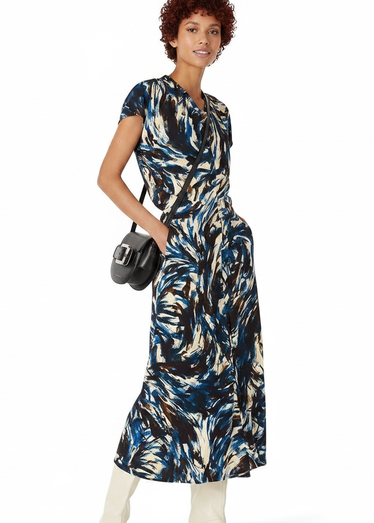 Proenza Schouler printed cady short sleeve dress