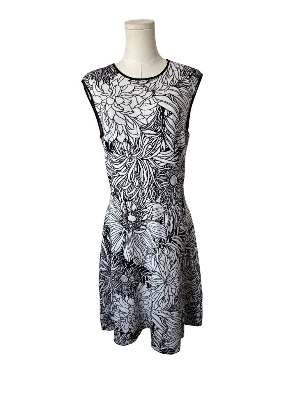 Mary Katrantzou black and white floral print dress