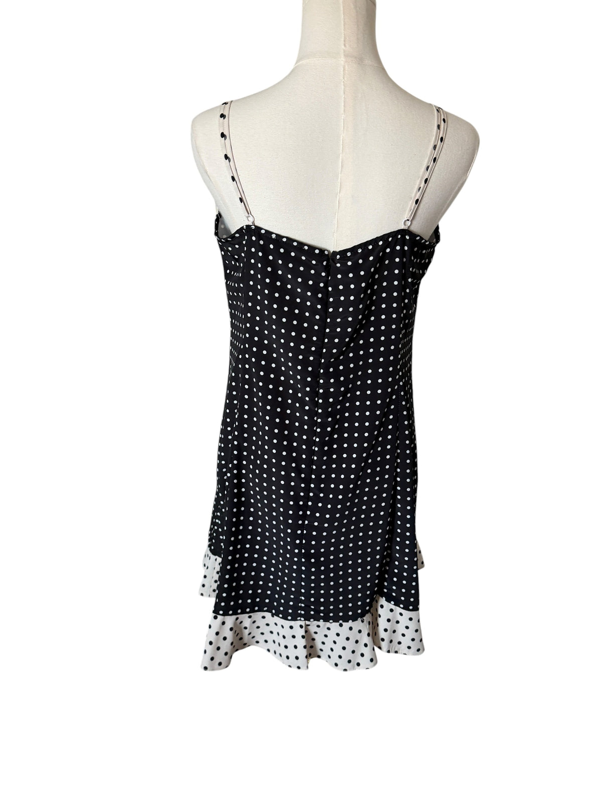 ASOS DESIGN babydoll mini slip dress in mixed spot prin