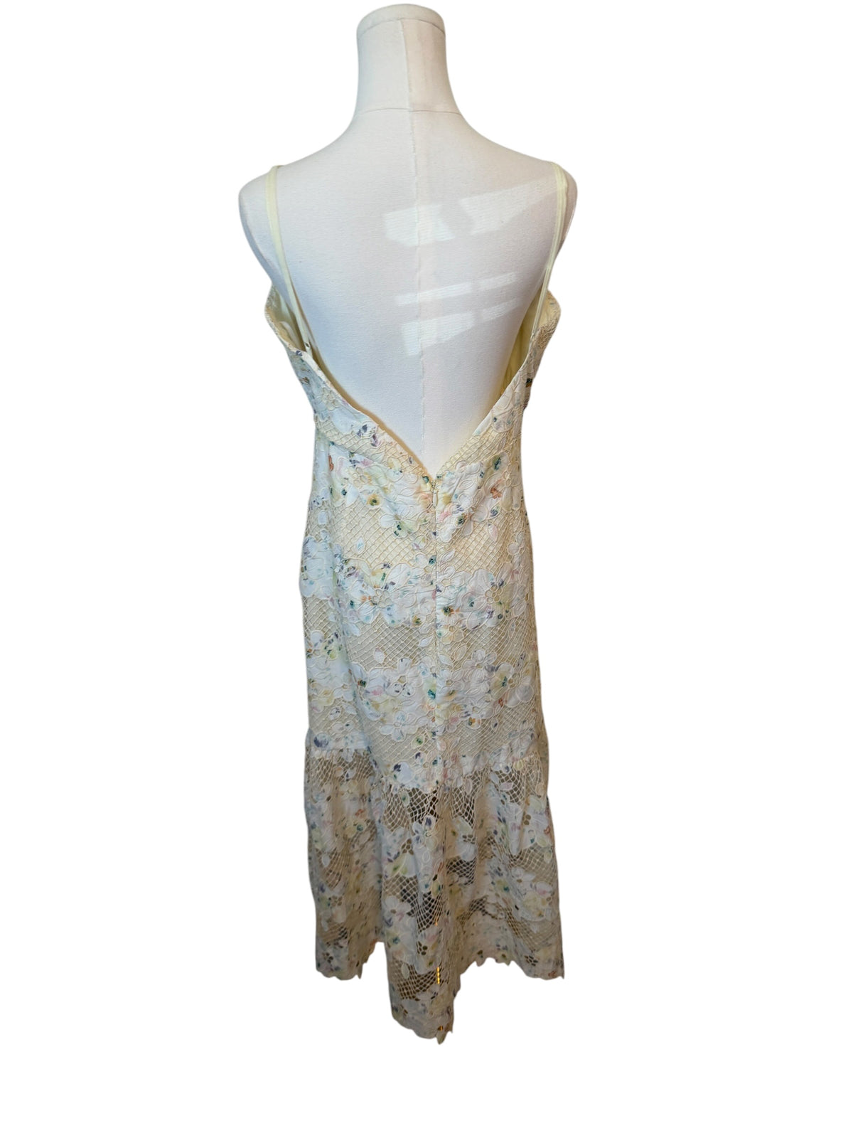 Arose Studio Sabrina Floral Lace Midi Dress