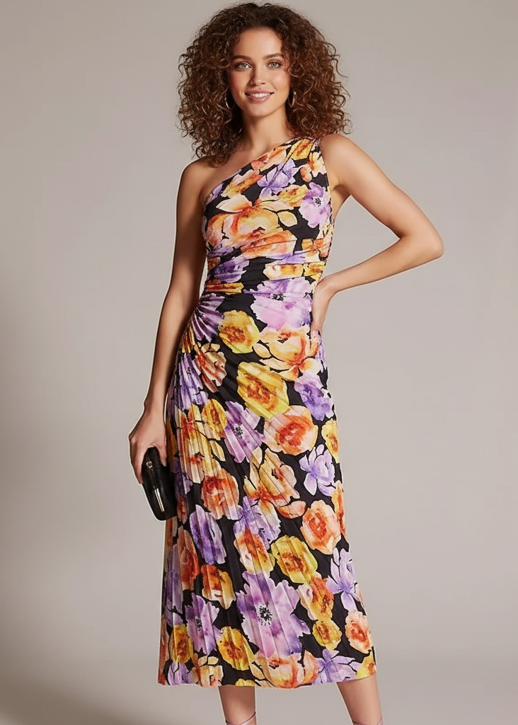 Geisha Designs asymmetrical hem midi dress sold at Anthropologie