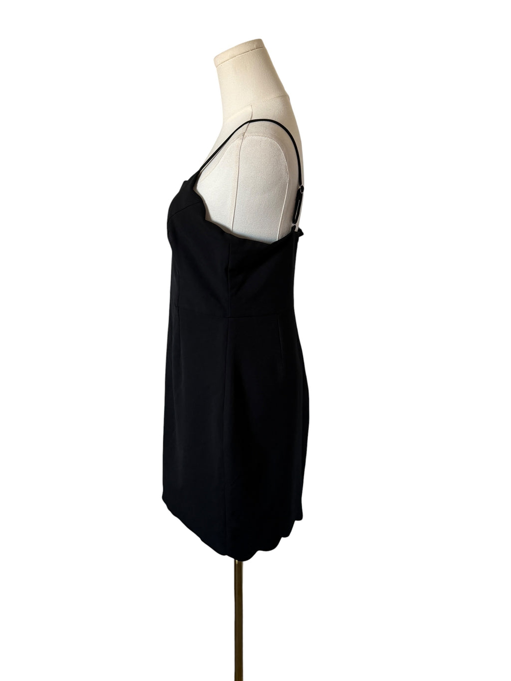 Aqua Black Scalloped Mini Sheath Dress