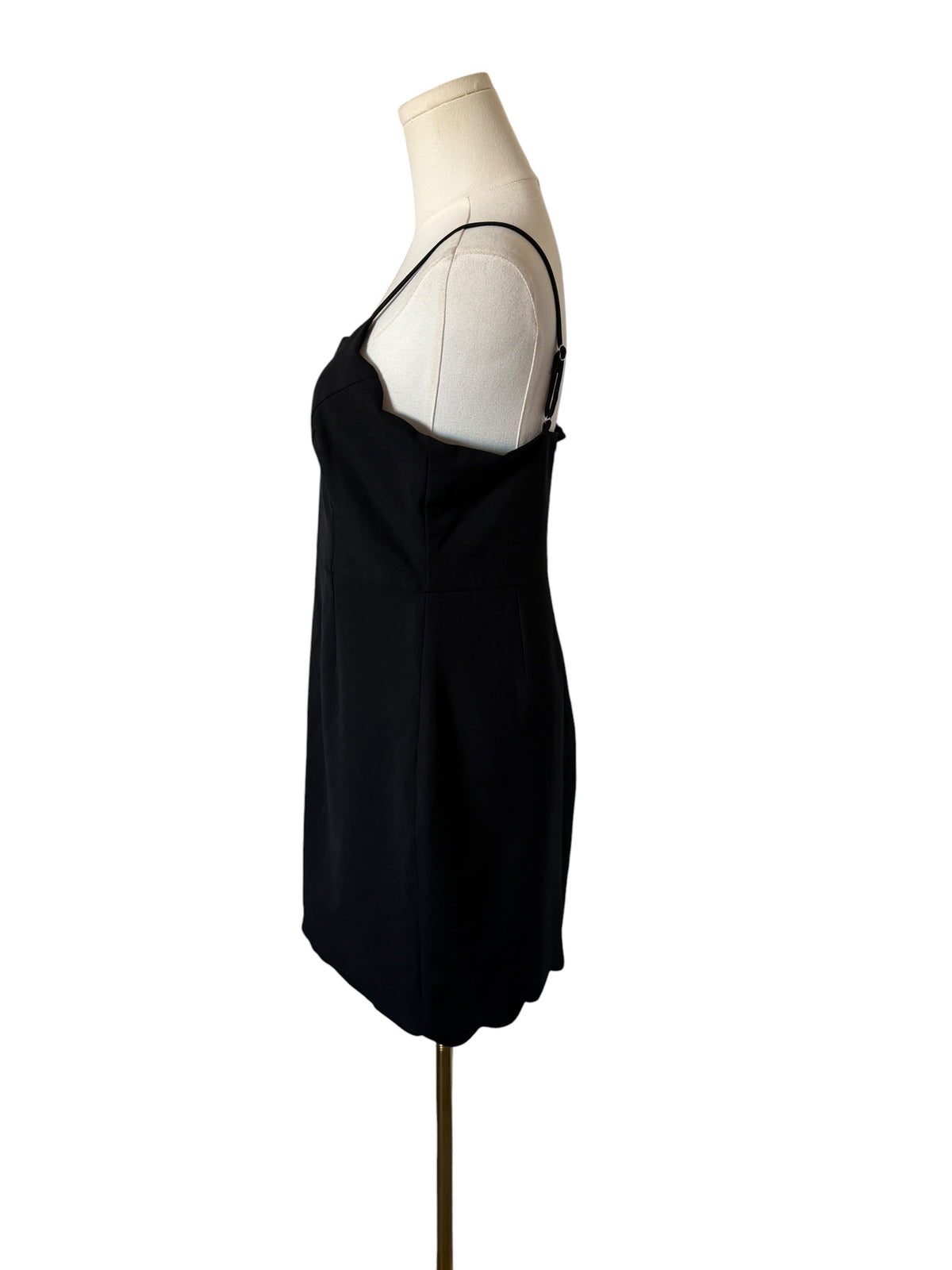 Aqua Black Scalloped Mini Sheath Dress