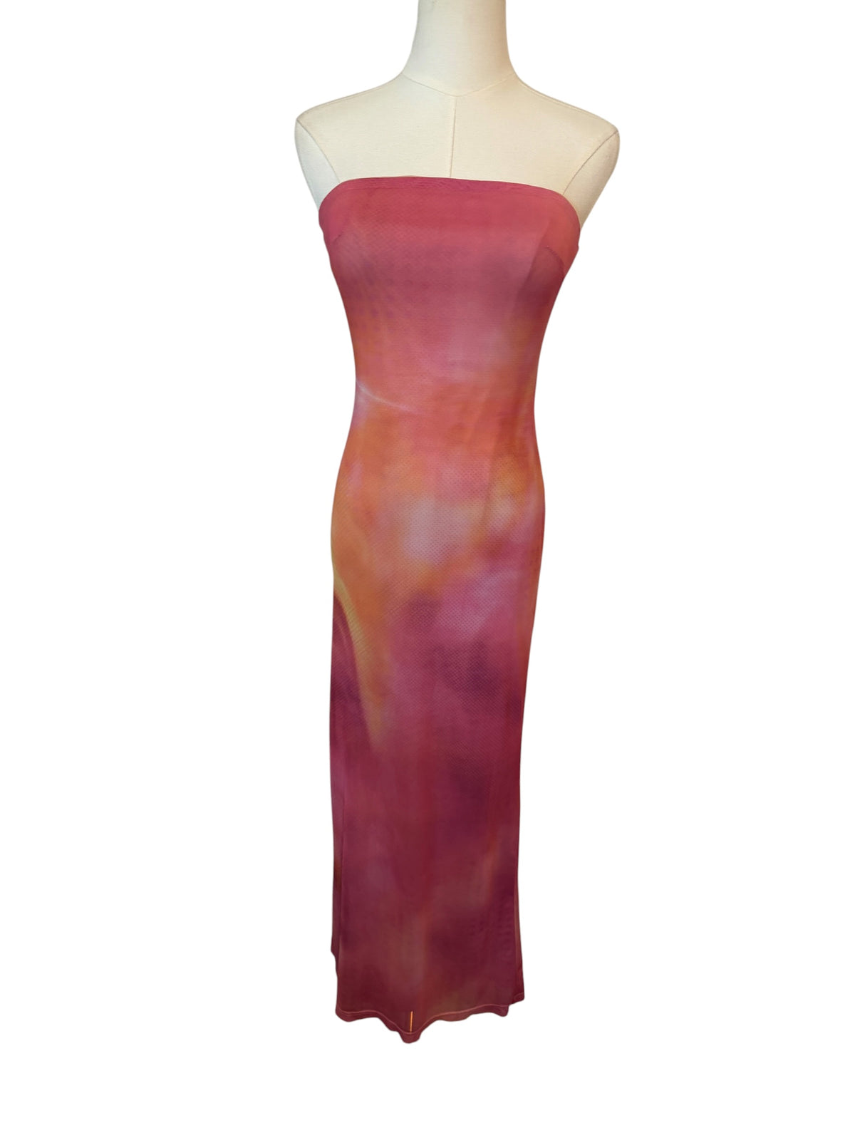 Rare London Pink Multi Mesh Bandeau Maxi Dress