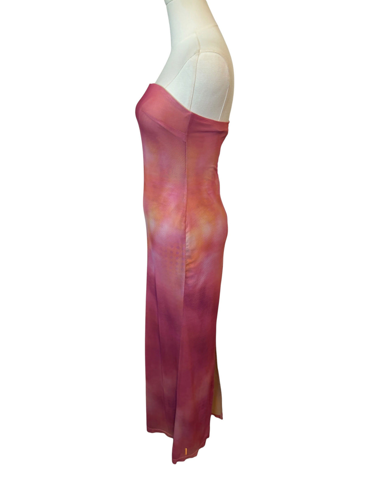 Rare London Pink Multi Mesh Bandeau Maxi Dress
