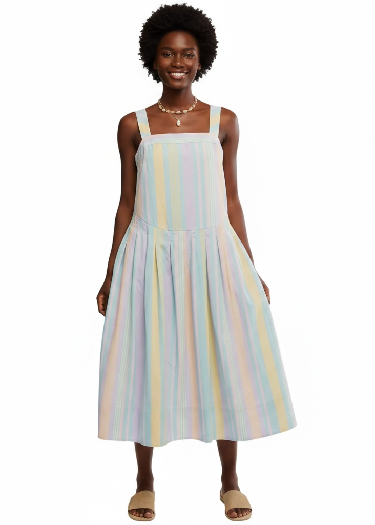 Free People Primavera Stripe Cotton Midi Dress