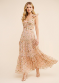 ASTR the Label Fritillaria Maxi Dress in coral floral