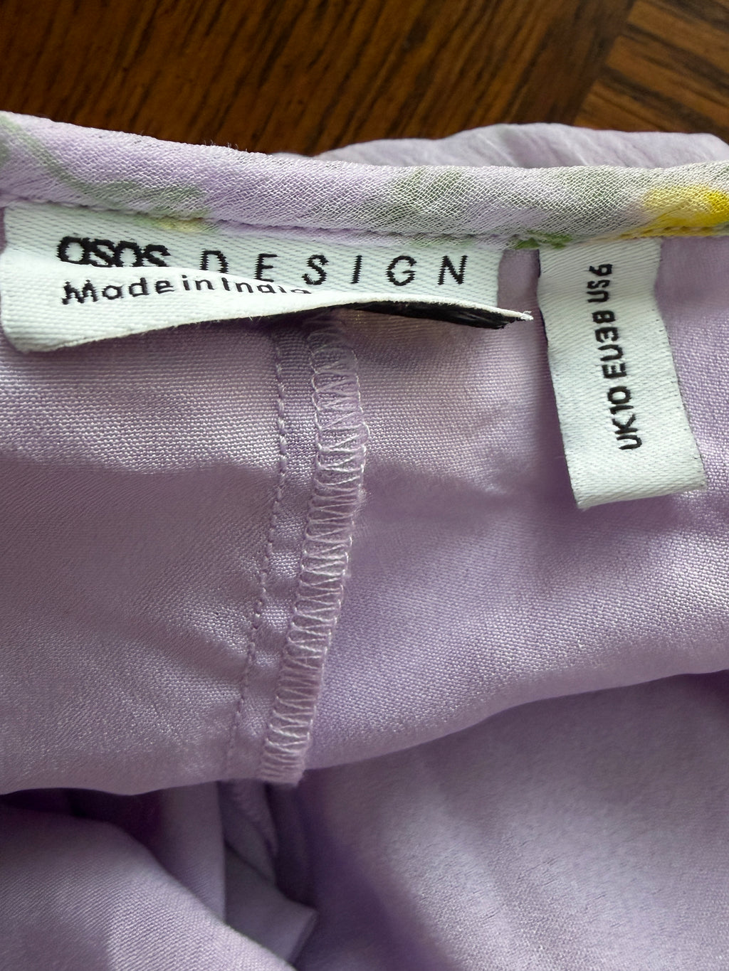 ASOS Design open-back midi tea dress in a lilac ditsy floral print
