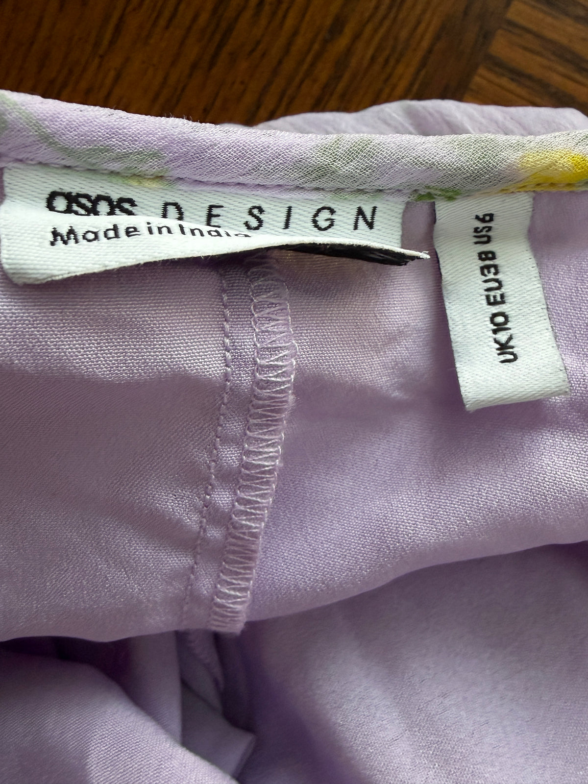ASOS Design open-back midi tea dress in a lilac ditsy floral print