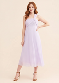 Vineet Bahl Pleated Lace Midi Dress in lilac