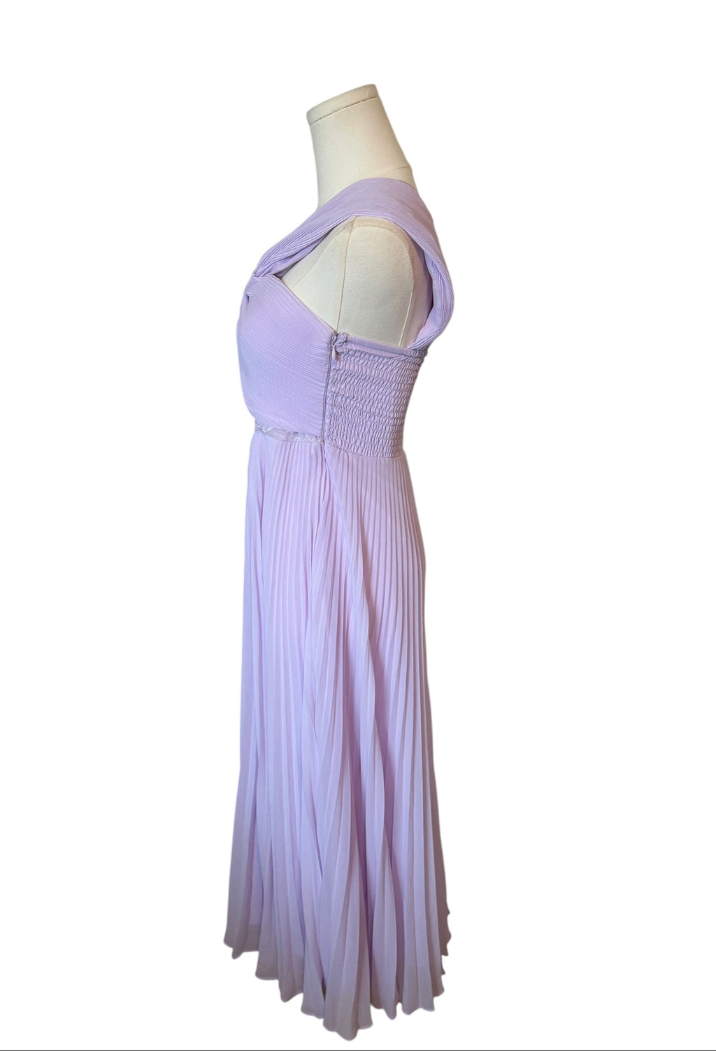 Vineet Bahl Pleated Lace Midi Dress in lilac
