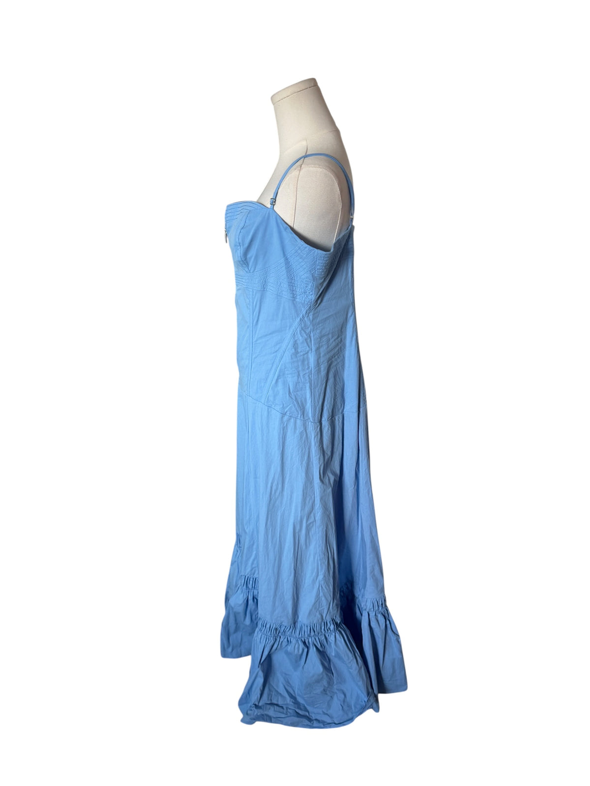 Anthropologie Zip-Front Ruffle-Hem Midi Dress