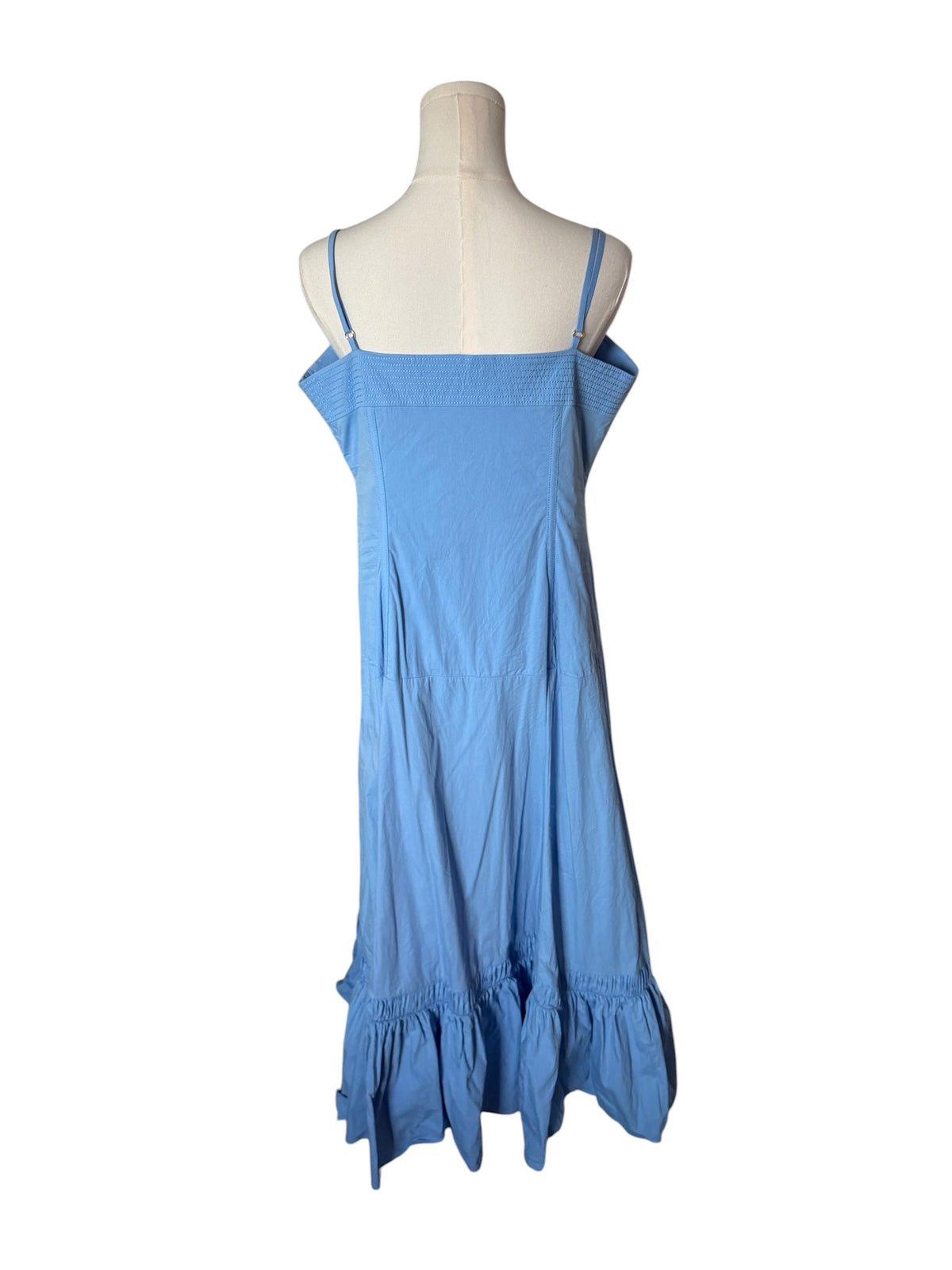 Anthropologie Zip-Front Ruffle-Hem Midi Dress
