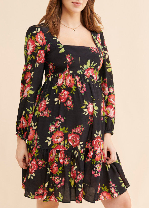 Yumi Kim Ruthie Dress features a black floral print
