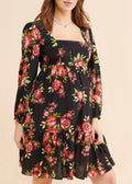 Yumi Kim Ruthie Dress features a black floral print