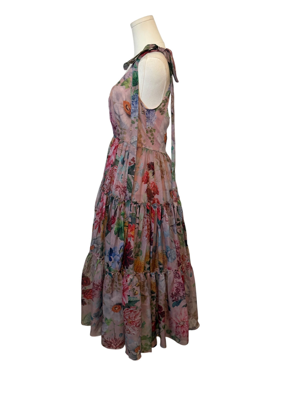 BHLDN Isabella Tiered Square-Neck A-Line Midi Dress by Anthropologie