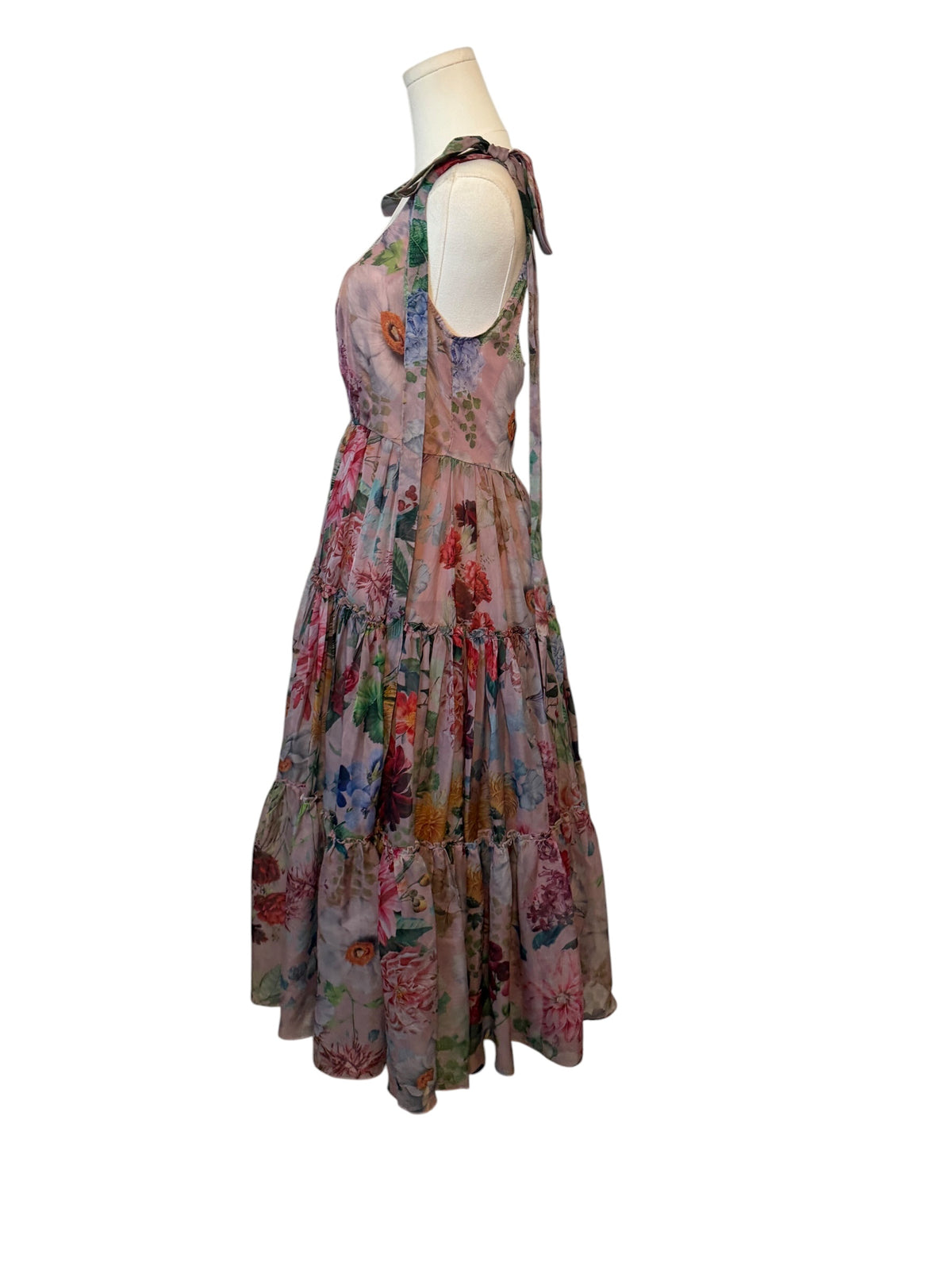 BHLDN Isabella Tiered Square-Neck A-Line Midi Dress by Anthropologie