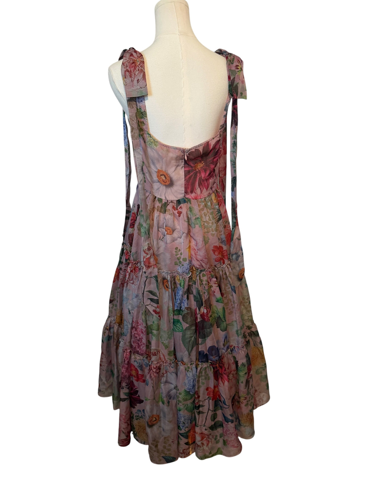 BHLDN Isabella Tiered Square-Neck A-Line Midi Dress by Anthropologie