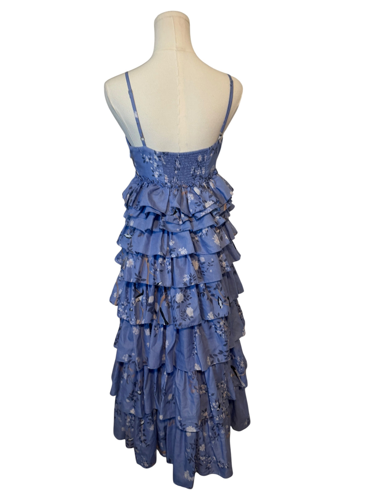 Geisha Designs Sleeveless Floral Tiered Midi Dress in lavender