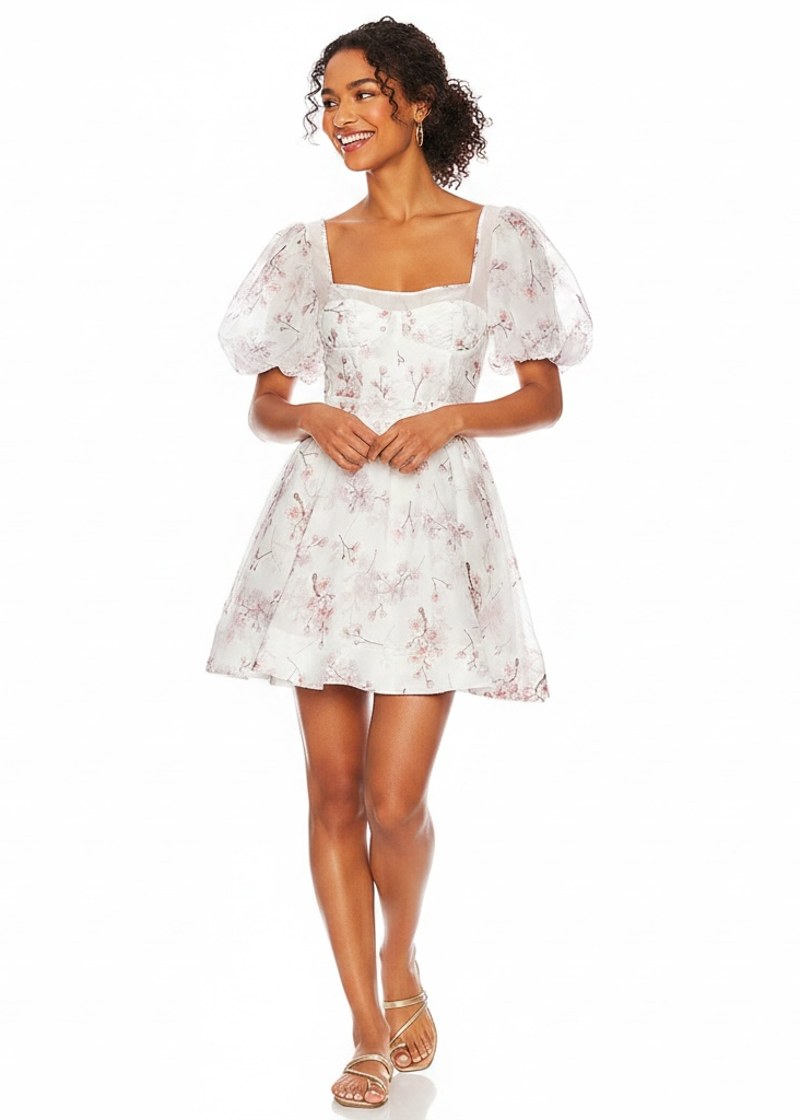 Bardot Gracious Floral Mini Dress in Blossom