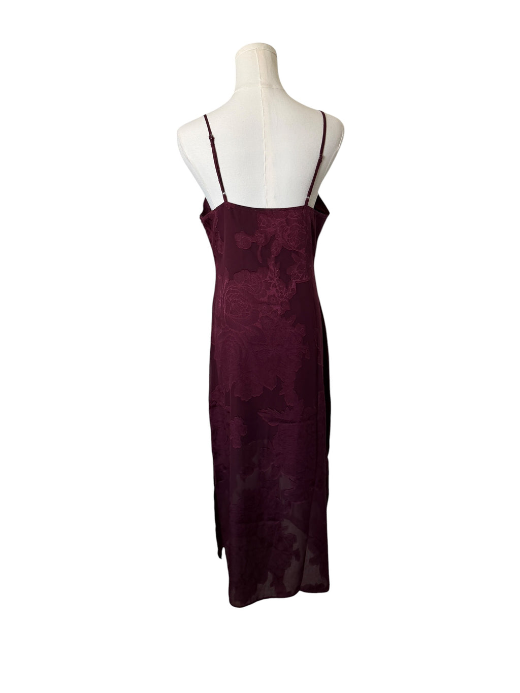Leith Jacquard Burgundy Slip Dress