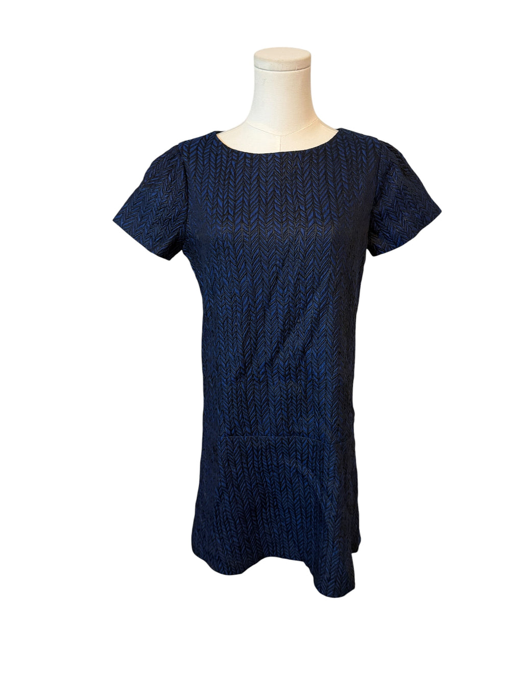 Alice + Olivia Liv Herringbone Drop-Waist Dress
