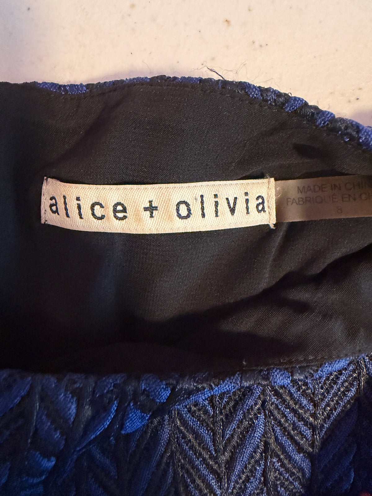 Alice + Olivia Liv Herringbone Drop-Waist Dress