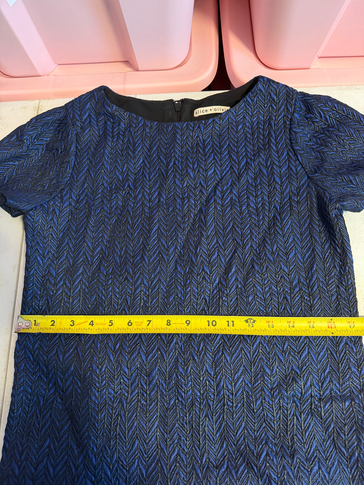 Alice + Olivia Liv Herringbone Drop-Waist Dress