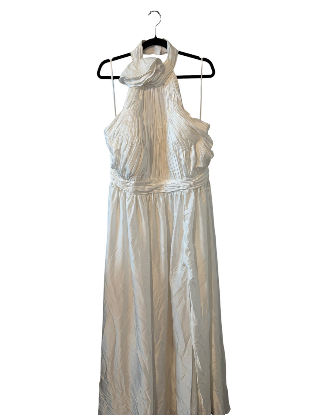 Mac Duggal Rosette Halter Chiffon Gown