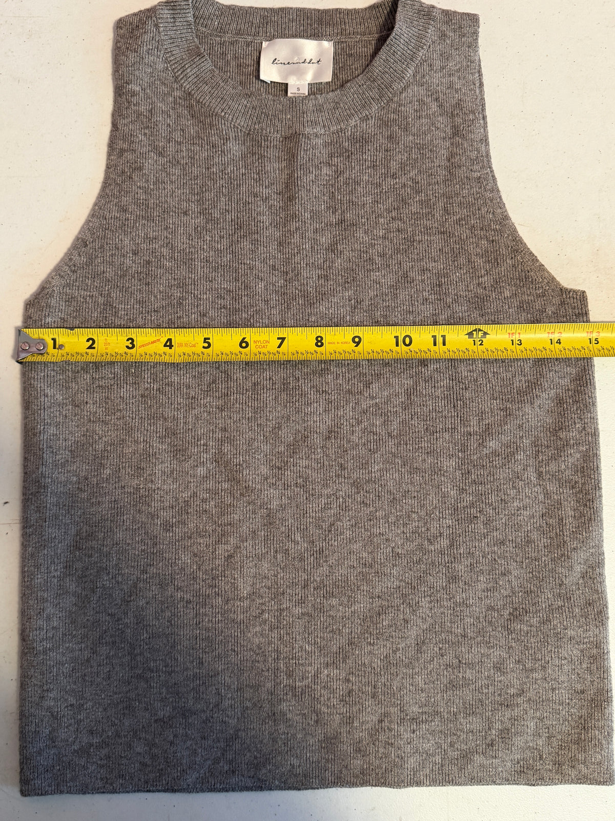 Line & Dot Heather Grey Ribbed Sleeveless Tank