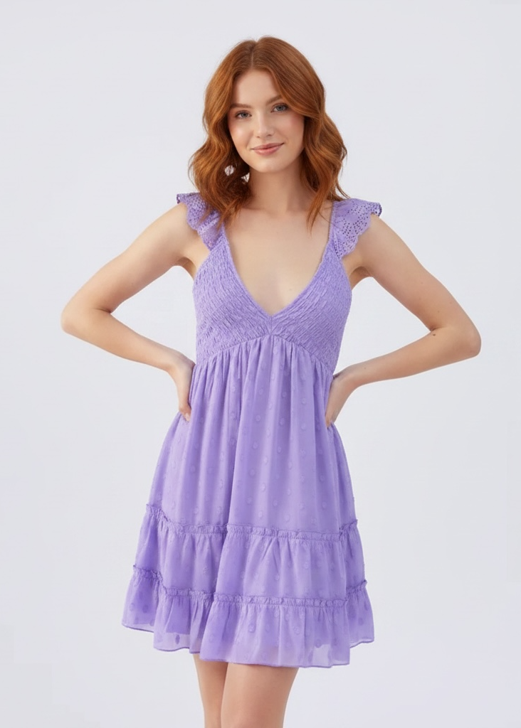 Urban Outfitters UO Malta Flutter Sleeve Mini Dress