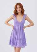 Urban Outfitters UO Malta Flutter Sleeve Mini Dress