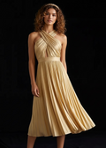 Verb by Pallavi Singhee Pleated Halter Midi Dress