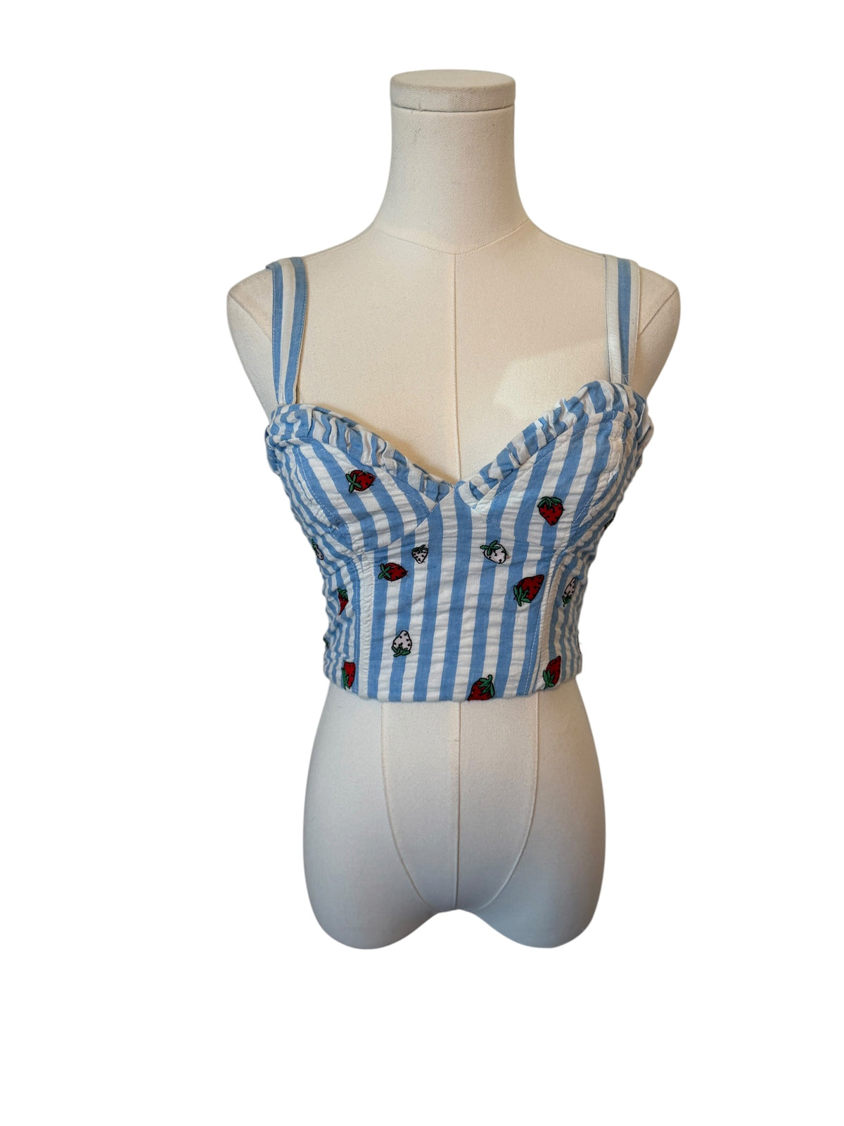 Maeve Striped Embroidered Cami – Anthropologie | Size 0