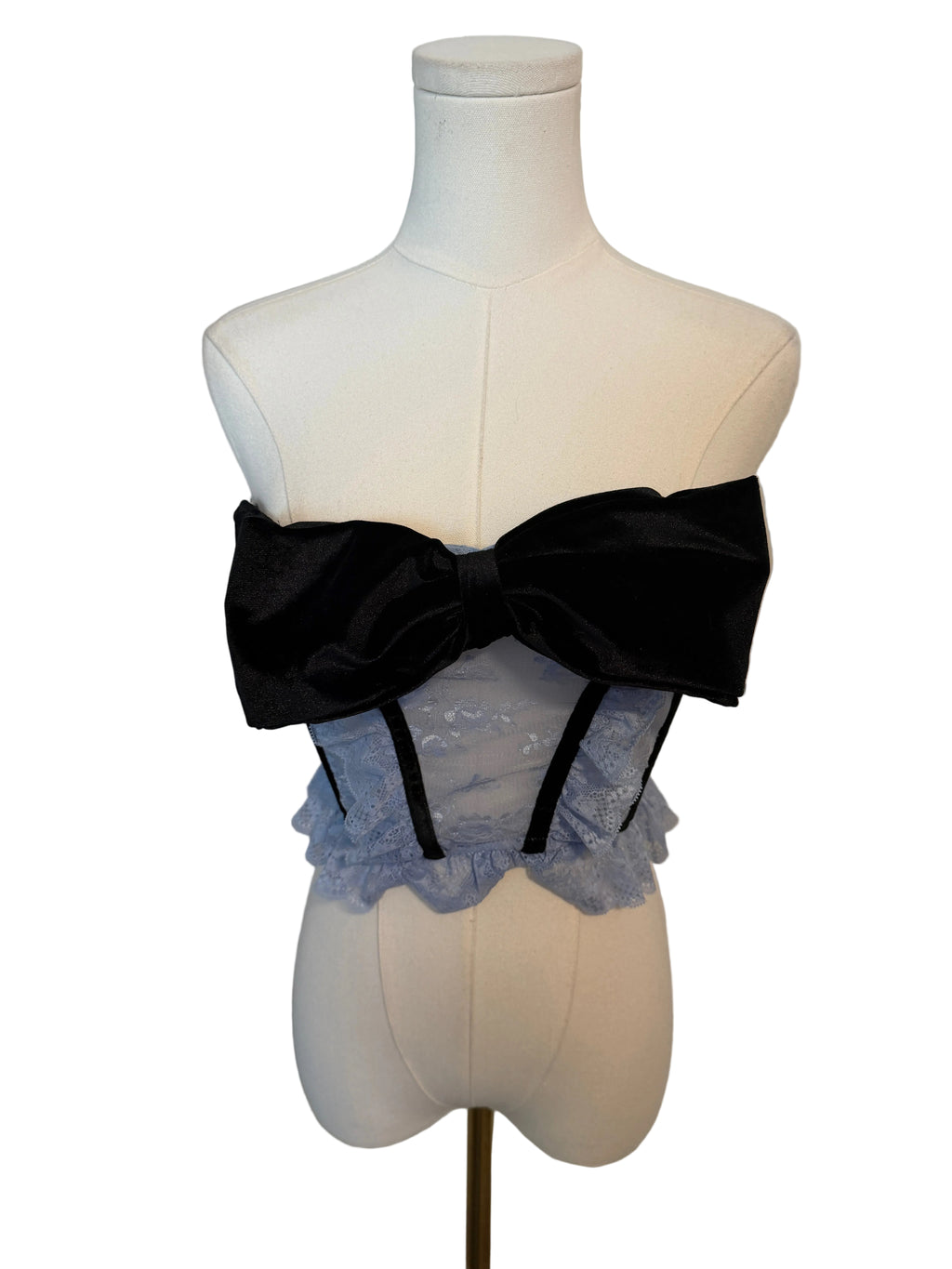 Out From Under Bow Down To Me Velvet & Lace Corset from Urban Outfitters