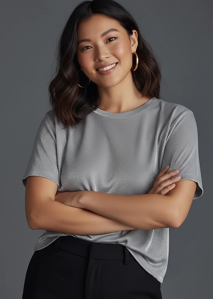 Anthropologie Short-Sleeve Shine Cropped Tee