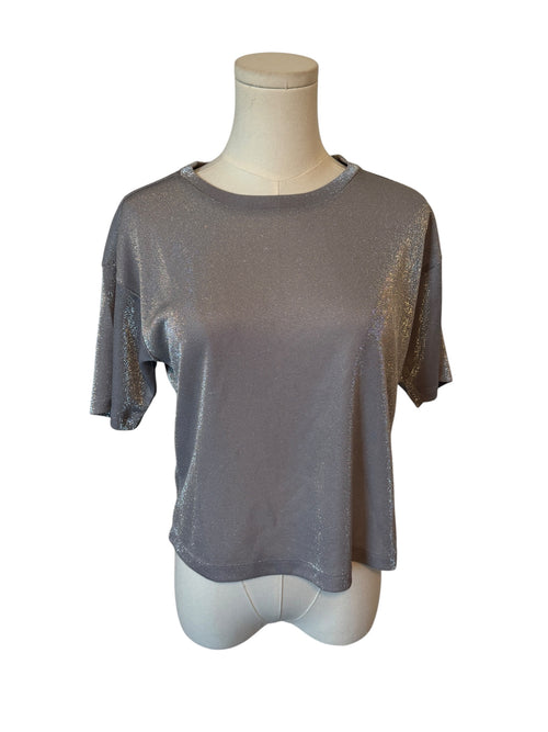 Anthropologie Short-Sleeve Shine Cropped Tee