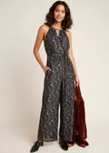 Eva Franco Edita Halter Metallic Clip Dot Jumpsuit