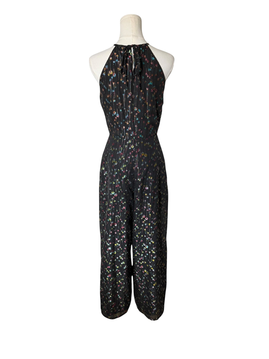 Eva Franco Edita Halter Metallic Clip Dot Jumpsuit