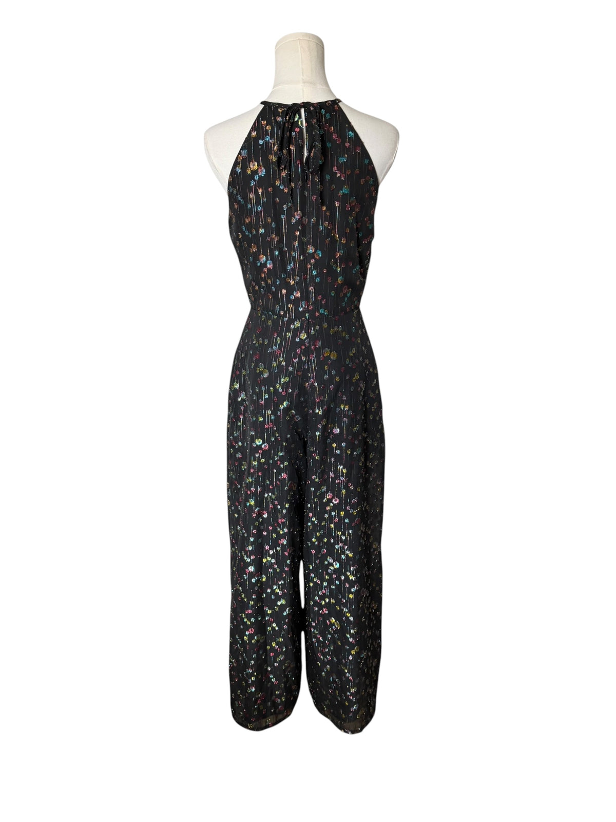 Eva Franco Edita Halter Metallic Clip Dot Jumpsuit